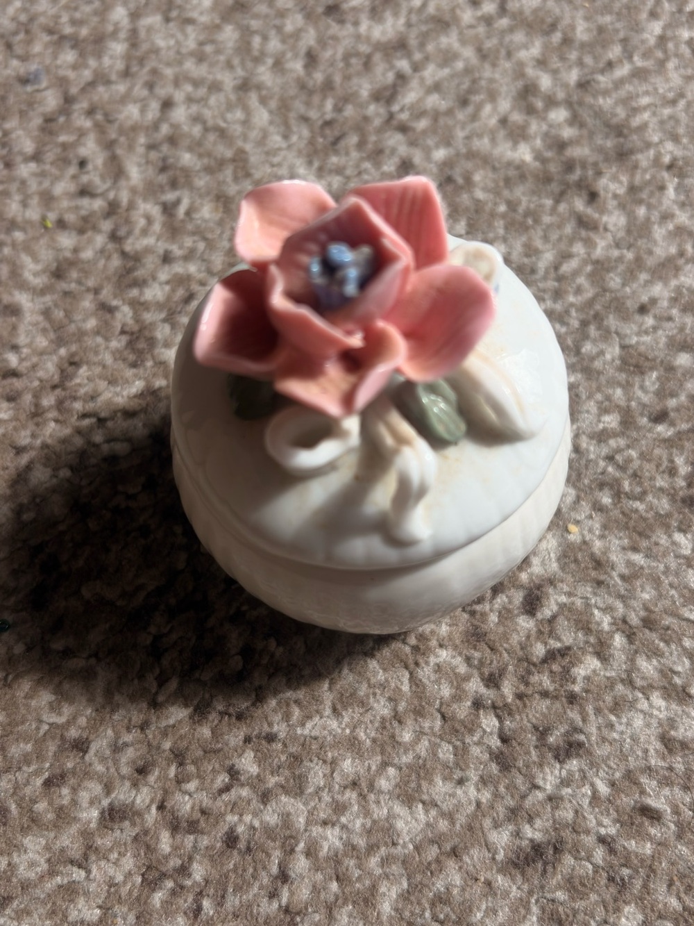 Pink Floral Porcelain Bath & Body Jar